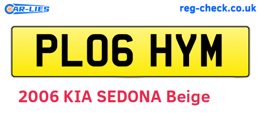 PL06HYM are the vehicle registration plates.