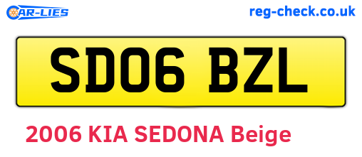 SD06BZL are the vehicle registration plates.