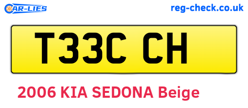 T33CCH are the vehicle registration plates.