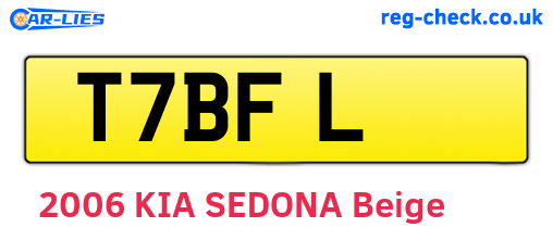 T7BFL are the vehicle registration plates.