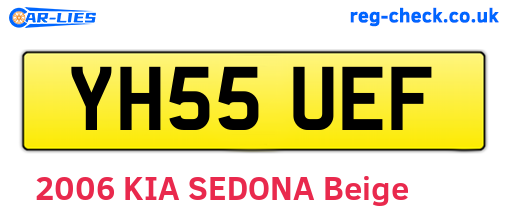 YH55UEF are the vehicle registration plates.