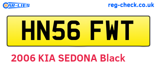 HN56FWT are the vehicle registration plates.