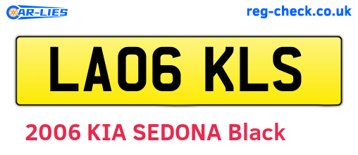 LA06KLS are the vehicle registration plates.