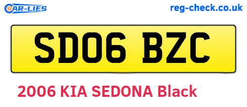 SD06BZC are the vehicle registration plates.