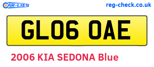 GL06OAE are the vehicle registration plates.
