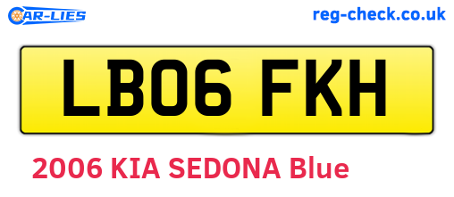 LB06FKH are the vehicle registration plates.