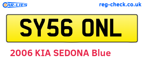 SY56ONL are the vehicle registration plates.