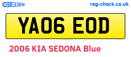 YA06EOD are the vehicle registration plates.