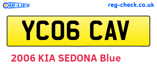 YC06CAV are the vehicle registration plates.