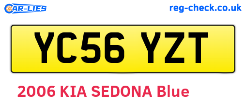 YC56YZT are the vehicle registration plates.