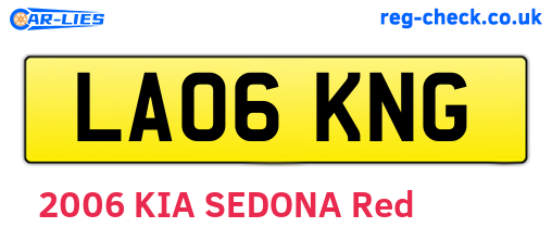 LA06KNG are the vehicle registration plates.