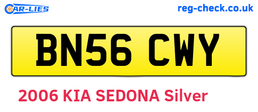 BN56CWY are the vehicle registration plates.