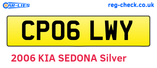 CP06LWY are the vehicle registration plates.