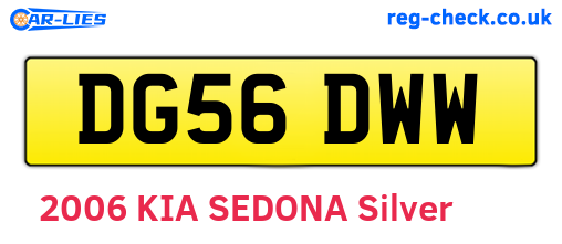 DG56DWW are the vehicle registration plates.