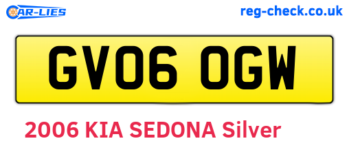 GV06OGW are the vehicle registration plates.