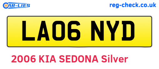 LA06NYD are the vehicle registration plates.