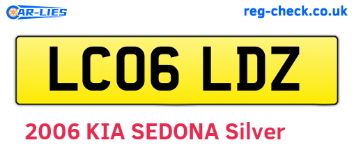 LC06LDZ are the vehicle registration plates.