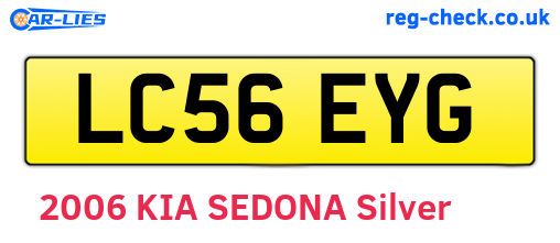 LC56EYG are the vehicle registration plates.