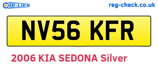NV56KFR are the vehicle registration plates.