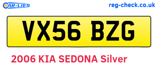 VX56BZG are the vehicle registration plates.