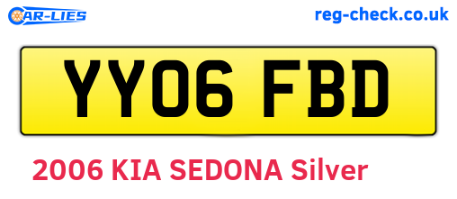 YY06FBD are the vehicle registration plates.