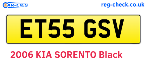 ET55GSV are the vehicle registration plates.