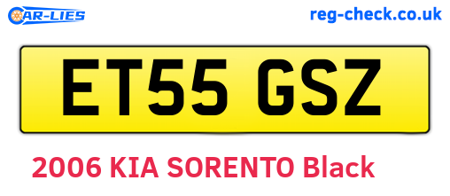 ET55GSZ are the vehicle registration plates.
