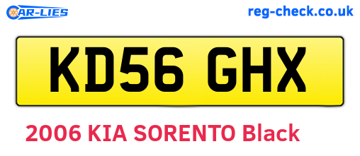 KD56GHX are the vehicle registration plates.