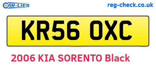 KR56OXC are the vehicle registration plates.
