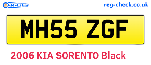 MH55ZGF are the vehicle registration plates.