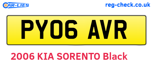PY06AVR are the vehicle registration plates.
