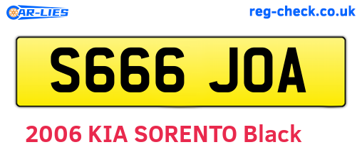 S666JOA are the vehicle registration plates.
