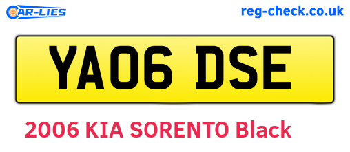 YA06DSE are the vehicle registration plates.
