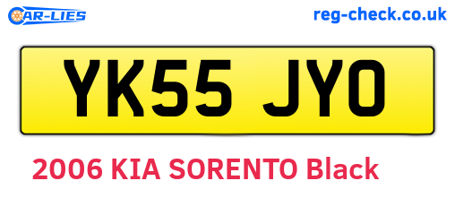 YK55JYO are the vehicle registration plates.