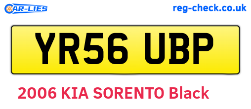 YR56UBP are the vehicle registration plates.