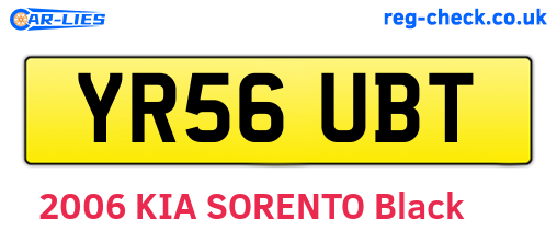 YR56UBT are the vehicle registration plates.