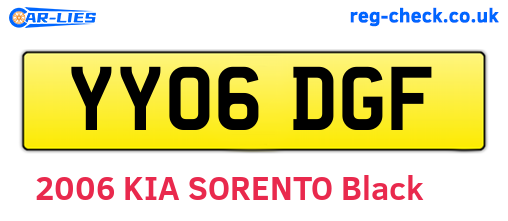 YY06DGF are the vehicle registration plates.