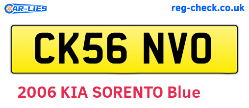 CK56NVO are the vehicle registration plates.