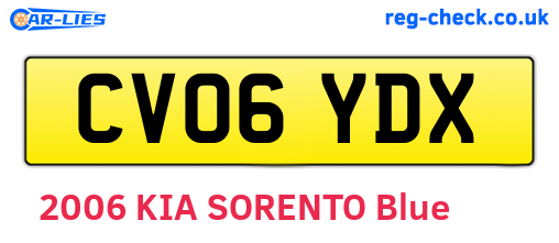 CV06YDX are the vehicle registration plates.