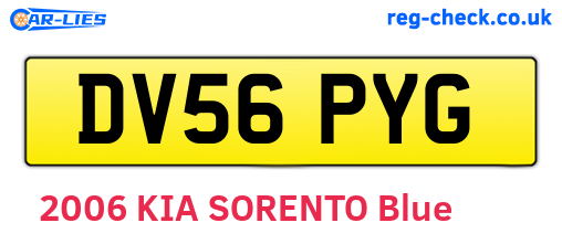 DV56PYG are the vehicle registration plates.