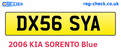DX56SYA are the vehicle registration plates.