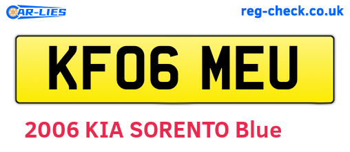 KF06MEU are the vehicle registration plates.