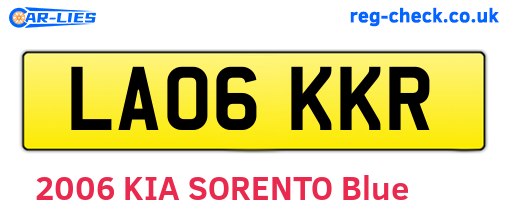 LA06KKR are the vehicle registration plates.
