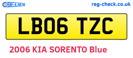 LB06TZC are the vehicle registration plates.