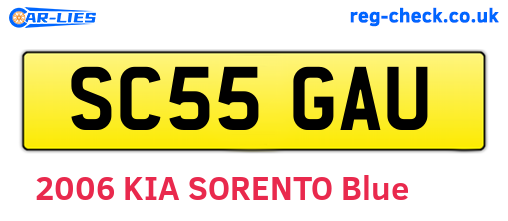 SC55GAU are the vehicle registration plates.