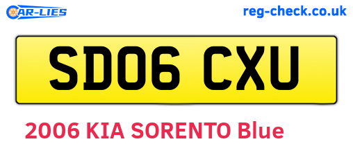 SD06CXU are the vehicle registration plates.