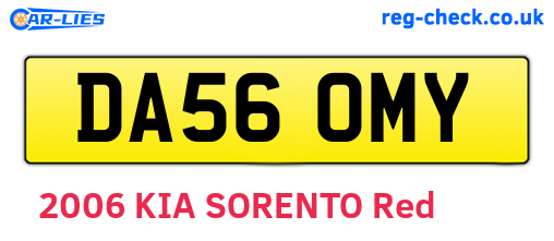 DA56OMY are the vehicle registration plates.