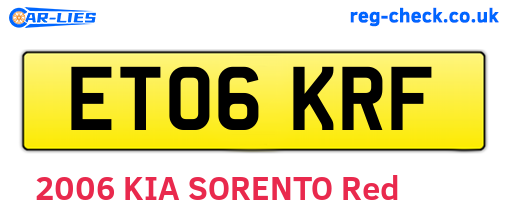 ET06KRF are the vehicle registration plates.