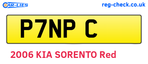 P7NPC are the vehicle registration plates.