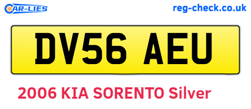 DV56AEU are the vehicle registration plates.